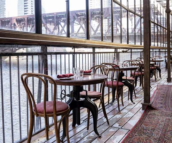 Riverfront terrace With views 